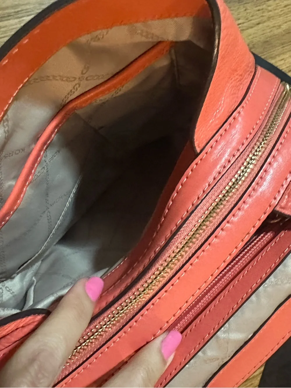 Michael Kors Coral Pink Leather Backpack